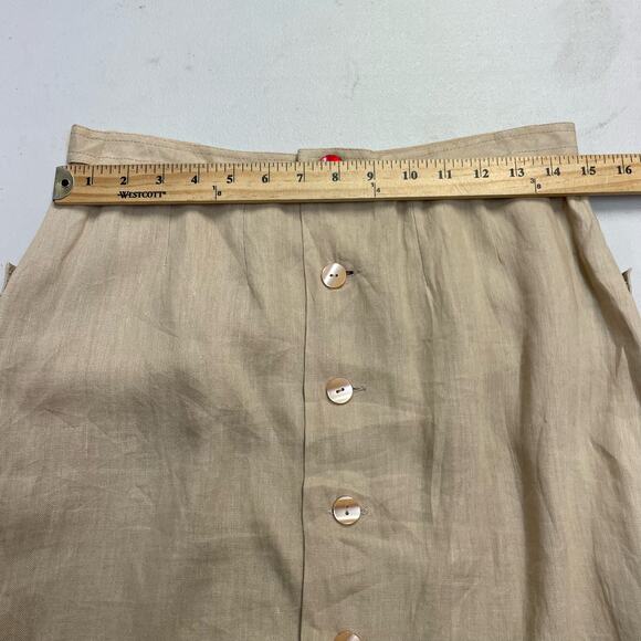 Gonzalo Comella Barcelona khaki midi button down skirt women's size 44 - Picture 11 of 13